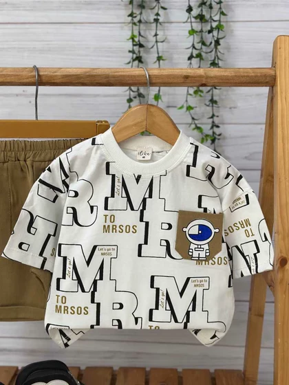 تیشرت شلوارک بچگانه طرح فضایی