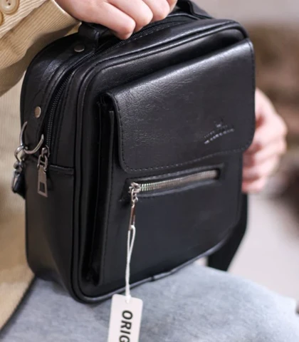 کیف دوشی چرم زیپ کج