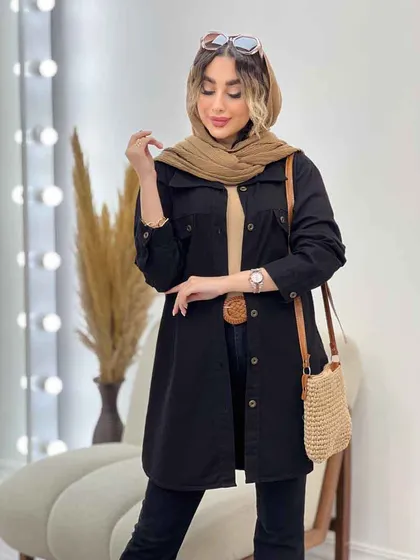 مانتو سر جیب دو دکمه جیب نما