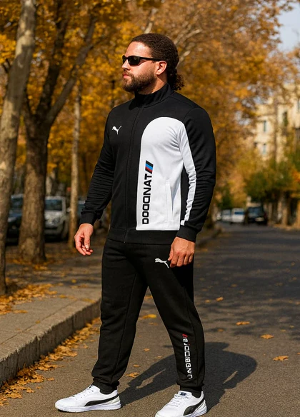 ست سویشرت شلوار مردانه مشکی مدل MotorSport