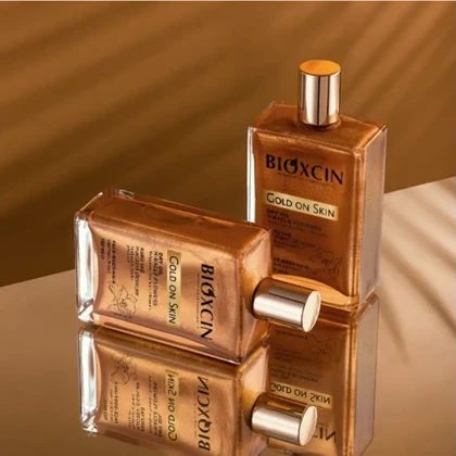 روغن شاین‌دار صورت، بدن و مو بیوکسین Bioxсin مدل Gold on Skin