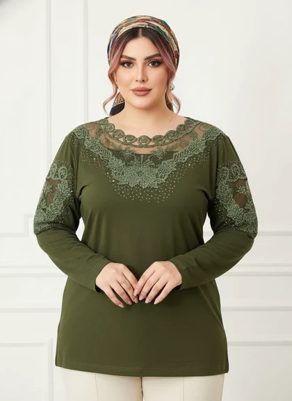 شومیز گیپوردار مدل گلسا کد 50273