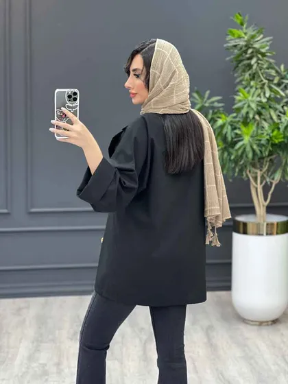 مانتو جلو باز چهاردکمه طلایی