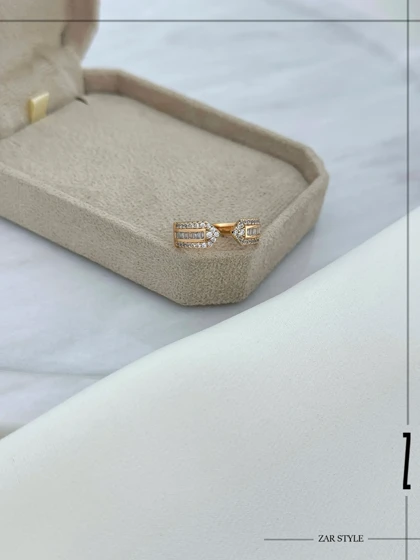 انگشتر کاف جواهری نگین باگت