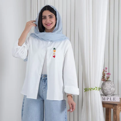 شومیز سفید گلدوزی