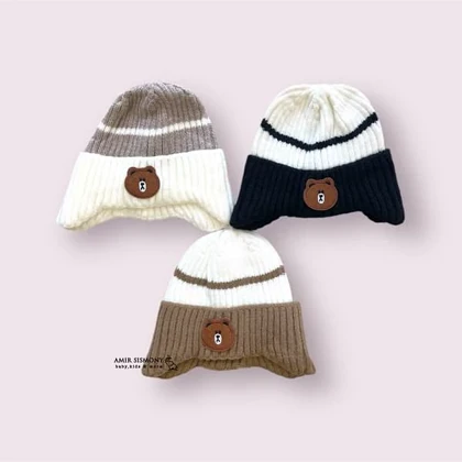 کلاه نوزادی پسرانه بافت تدی