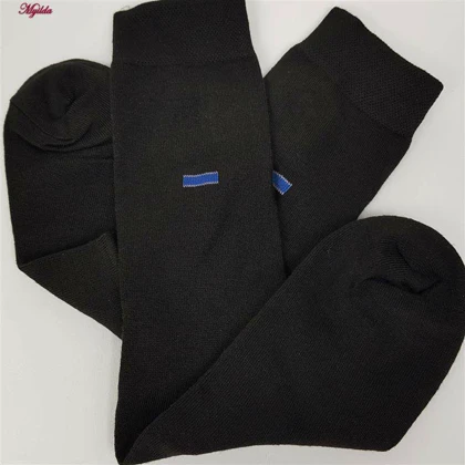 جوراب مردانه مشکی ماییلدا کد 00 ساده بسته 3 عددی