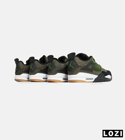 کتانی ساق‌دار زنانه و مردانه سبز زیتونی Nike air jordan 4 مدل 6469