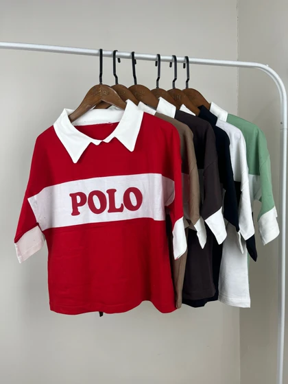 کراپ باکسی یقه دار Polo