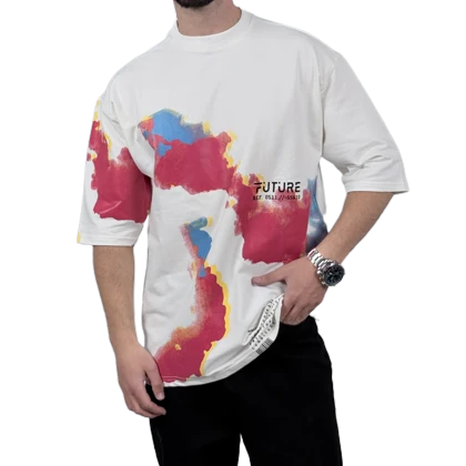 تیشرت آستین کوتاه مردانه سفید دونخ مدل MAP