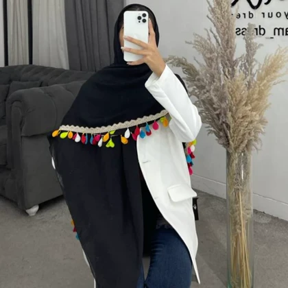 روسری منگوله رنگی