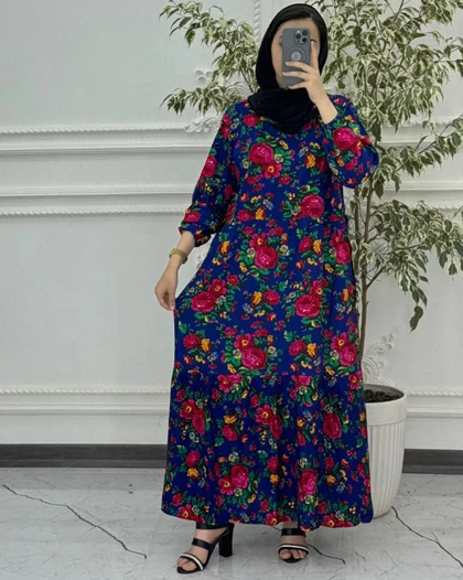 پیراهن ساحلی گل‌دار وارداتی دریا 4132