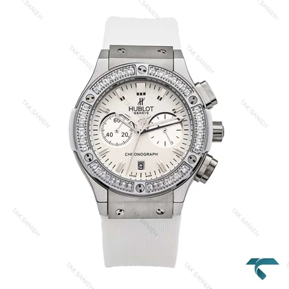 ساعت هابلوت زنانه سه موتوره سیلور سفید دورنگین Hublot-6189-L