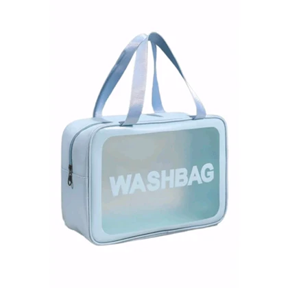 واش بگ مسافرتی سایز بزرگ با 2بند رنگ آبی