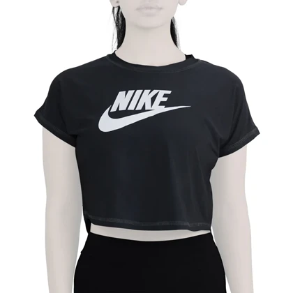 کراپ آستین کوتاه ورزشی زنانه نایک مدل VHD-3C337 طوسی تیره