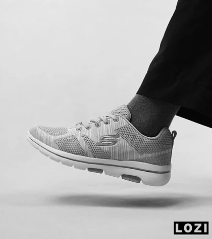 کفش کتانی طبی ورزشی طوسی سفید SKECHERS ULTRA GO