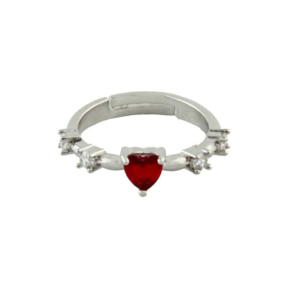 انگشتر دخترانه مدل نگین یاقوتی