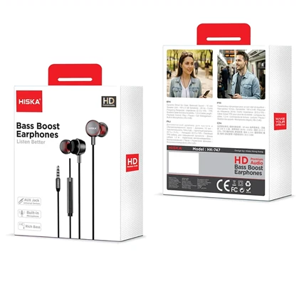 هندزفری سیمی جک 3.5 میلی متری هیسکا HISKA مدل HK-747 با Bass Boost
