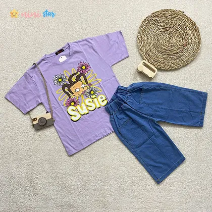 تیشرت شلوارک جین دخترانه مدل SUSIE 8 تا 10 سال