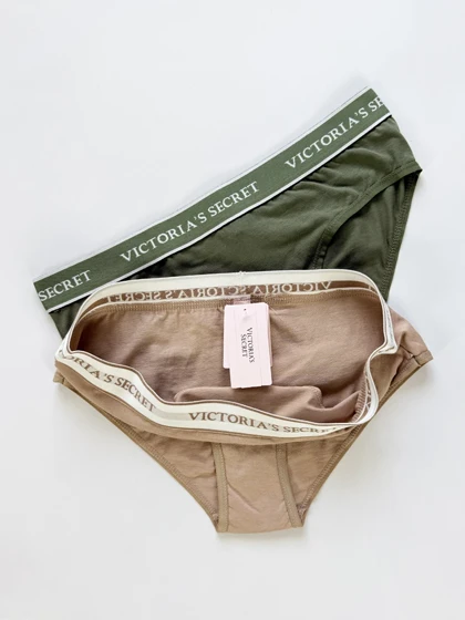 شورت اسلیپ زنانه نخ پنبه کمر کش ساده بسته 2 عددی ویکتوریا سکرت Victoria's Secret