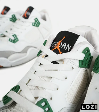کتانی ساق‌دار زنانه و مردانه سفید سبز Nike air jordan 4