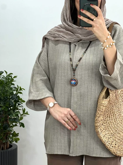 مانتو دکمه مخفی دیپلمات ستین (ارسال رایگان)