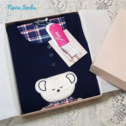 ست بلوز و شلوار زنانه لین مدل تدی نخ پنبه کد 5196-151