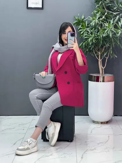 مانتو کتی یقه آرشال چهار دکمه