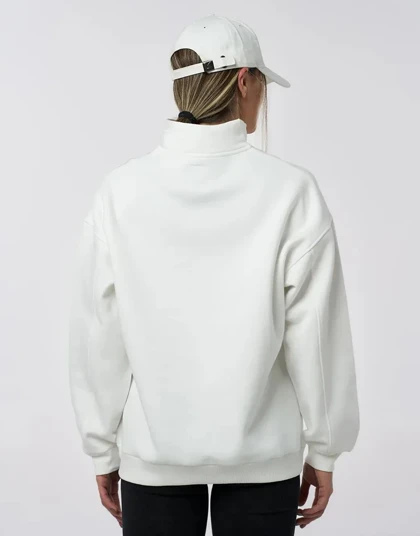 اوور سایز نیم زیپ چاپ دار