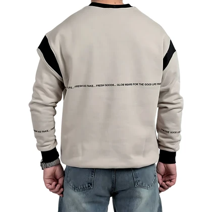 دورس مردانه پنبه نسکافه ای نخ طرح یقه هفت