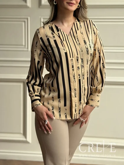 شومیز پیله دوقلو طرحدار