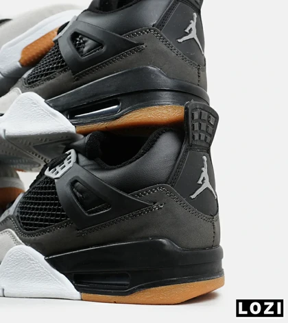 کتانی ساق‌دار زنانه و مردانه مشکی طوسی Nike air jordan 4 مدل 6471