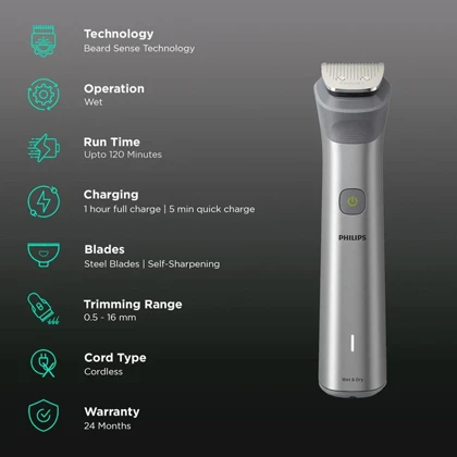 ریش تراش و ماشین اصلاح فیلیپس Philips اصل مدل MG5930 با 11 سری