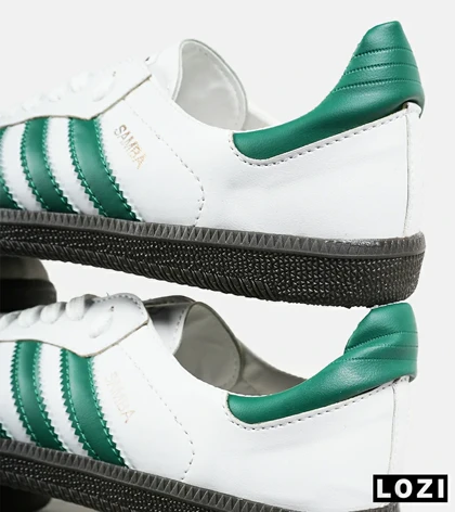 کفش کتانی مردانه و زنانه سفید سبز ADIDAS Samba