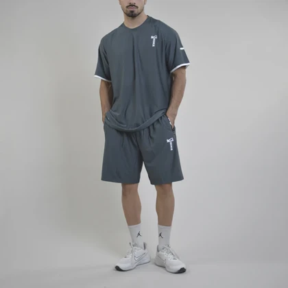 ست تیشرت و شلوارک اسپرت نایک مدل DS-4H0828 طوسی تیره