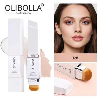 کانسیلر استیکی تغییر رنگ‌دهنده اولیبولا براش‌دار OLIBOLLA Color Changing Concealer Stick