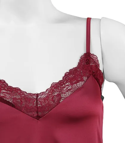 پیراهن بندی Neev نیو ساتن و دانتل کد 4405 زرشکی Rose
