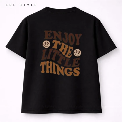 تیشرت happy life | قواره باکسی %100 پنبه کد 1290