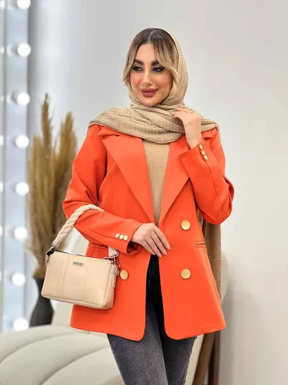 مانتو جیب نما دکمه طلایی