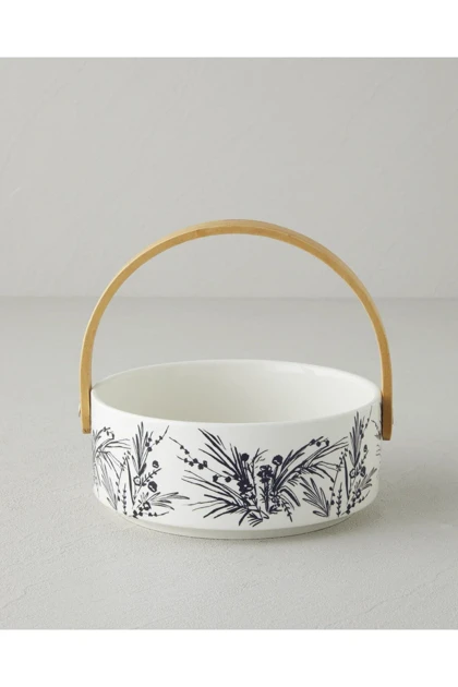 ظرف سرو چینی English Home مدل Floral Grace Stoneware - مشکی - سفید