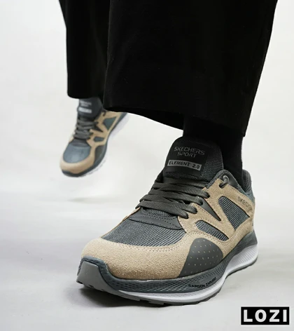 کفش کتانی طبی زنانه و مردانه طوسی کرم SKECHERS archfit v02