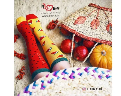 جوراب ساق بلند تا به تا مدل هندوانه ای