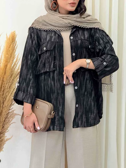 مانتو آستین پاگن دو جیب پاکتی