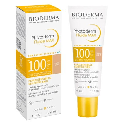 فلوئید ضد آفتاب رنگی بایودرما مدل Phoroderm Fluide Max رنگ Light حجم 40ml