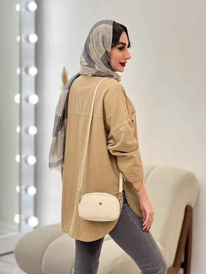 مانتو کتان دو جیب شاینا