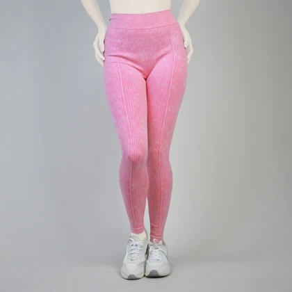 لگ سیملس ورزشی زنانه سنگشور کبریتی کمر هفتی مدل 4H0268 صورتی