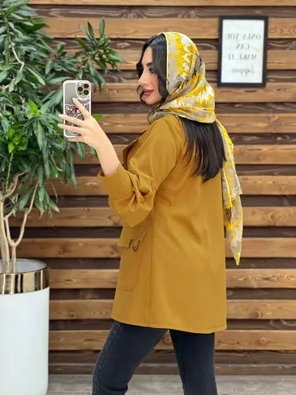مانتو چهار دکمه جیب حلقه