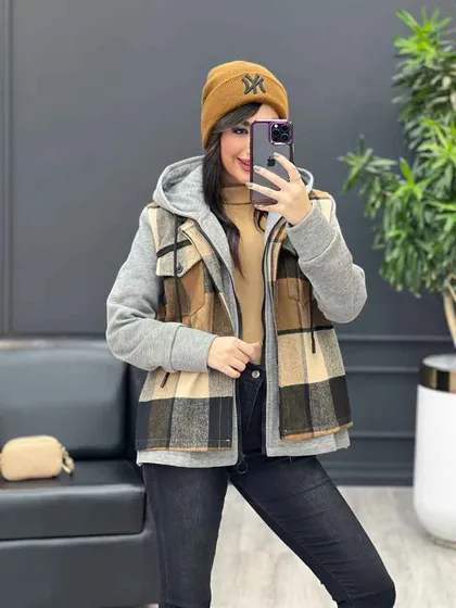شکت چهارخونه ترکیبی دو جیب پاکتی