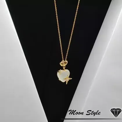 گردنبند دخترونه قلب طلایی استیل رنگ ثابت ارسال رایگان
