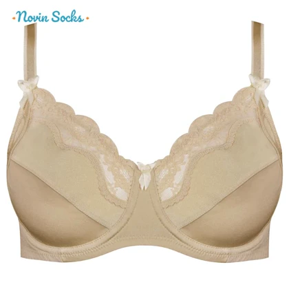 سوتین زنانه لین مدل فنردار گیپور گل‌دار کد 4680-606